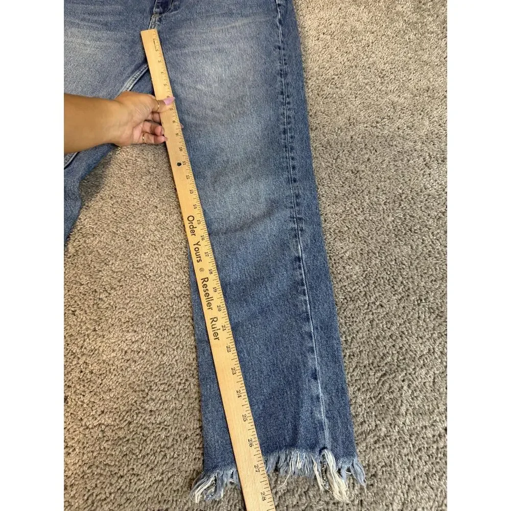 Pilcro And The Letterpress Tilde High Rise Jeans Womens 28 Blue Slim Straight